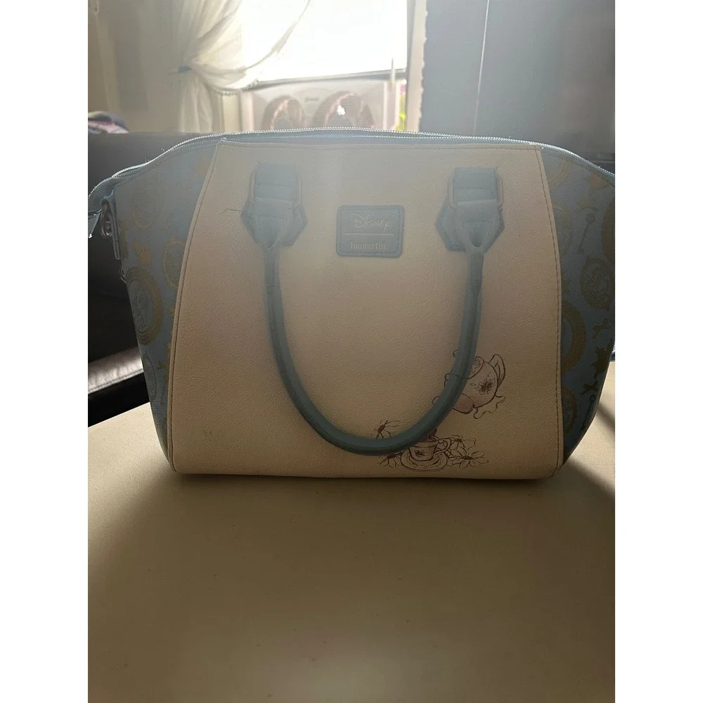 Disney Loungefly Alice in Wonderland Satchel Crossbody Bag Blue Gold Alice Dinah